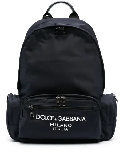 Dolce & Gabbana Logo-lettering Backpack In Black