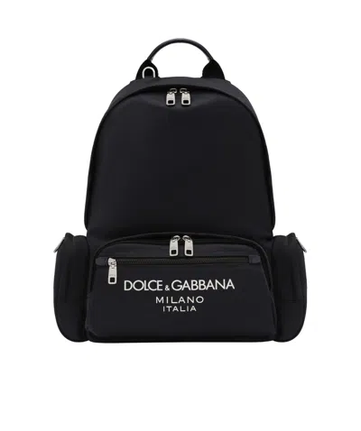 Dolce & Gabbana Logo-lettering Backpack In Black