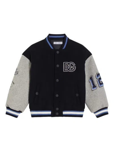 DOLCE & GABBANA LOGO-LETTERING BOMBER JACKET