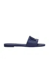 Dolce & Gabbana Logo-lettering Open-toe Slides In Blue