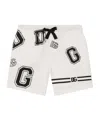 Dolce & Gabbana Interlock Jogging Shorts With Dg Logo Print In White