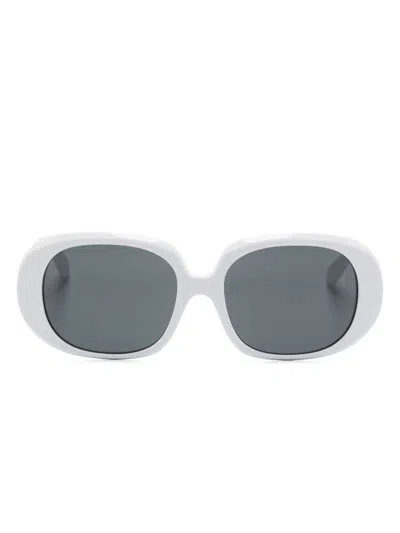 Dolce & Gabbana Logo-lettering Sunglasses In White