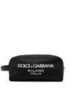 Dolce & Gabbana Milano Logo Wash Bag In Schwarz