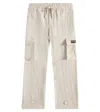 Dolce & Gabbana Logo Linen Cargo Pants In Beige