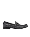 Dolce & Gabbana Jacquard Canvas Loafers In Black