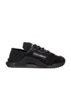 Dolce & Gabbana Ns1 Lace-up Canvas Sneakers With Lace Detail In Nero