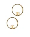 Dolce & Gabbana Ear Cuff Earrings With Dg Logo And Rhinestones In Yellow