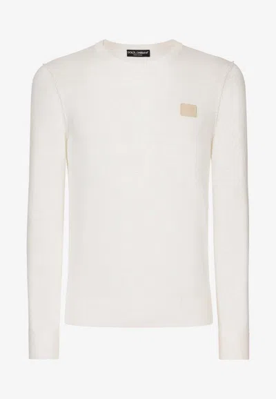 DOLCE & GABBANA LOGO LONG-SLEEVED KNIT T-SHIRT