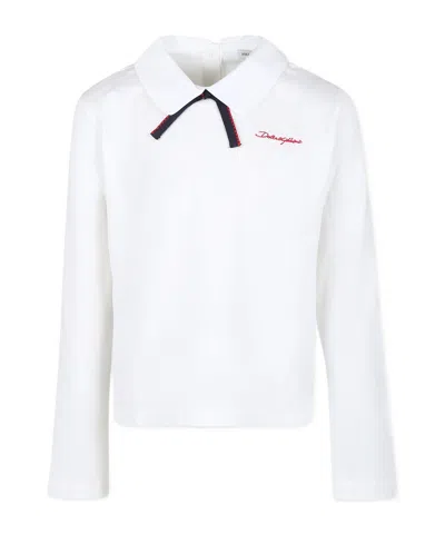 Dolce & Gabbana Logo Long-sleeved T-shirt In White
