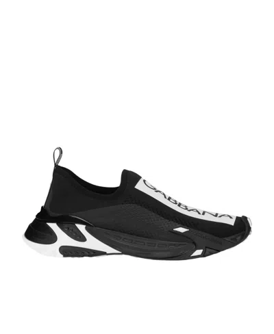 Dolce & Gabbana Logo Low-cut Casual Sneakers In Black