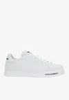 Dolce & Gabbana Leather Sneakers With Lateral Logo Patch In White