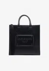 Dolce & Gabbana Logo Messenger Bag In Leather In Black