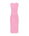 Dolce & Gabbana Women's Stretch-silk Lace Midi Dress In Pink