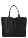 Dolce & Gabbana Medium Dg Logo Leather Tote Bag In Black
