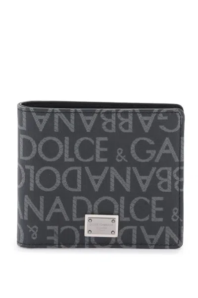 Dolce & Gabbana Logo Monogram Bifold Wallet In Black