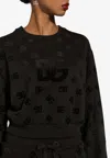 Dolce & Gabbana Logo Monogram Crewneck Sweatshirt In Black