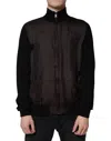 Dolce & Gabbana Black Logo Monogram Full Zip Bomber Jacket In Black