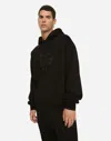 Dolce & Gabbana Logo Monogram Hooded Sweatshirt In Black