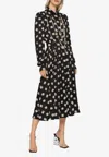 Dolce & Gabbana Logo Silk-blend Midi Dress In Black