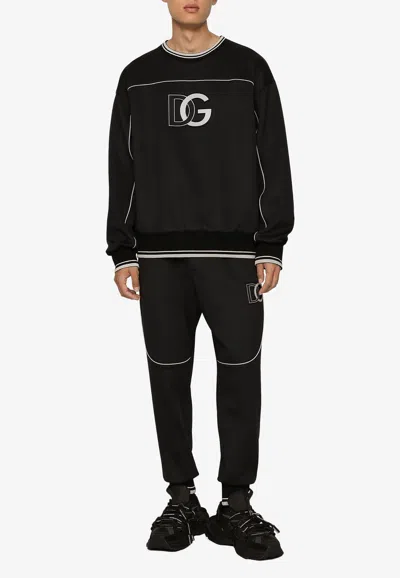 Dolce & Gabbana Logo Monogram Track Pants In Black