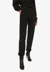 Dolce & Gabbana Flocked Logo Drawstring Waist Joggers In Black