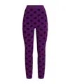 Dolce & Gabbana Jacquard Leggings Elastic Waistband In Purple