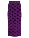 Dolce & Gabbana Logo-motif Midi Skirt In Purple