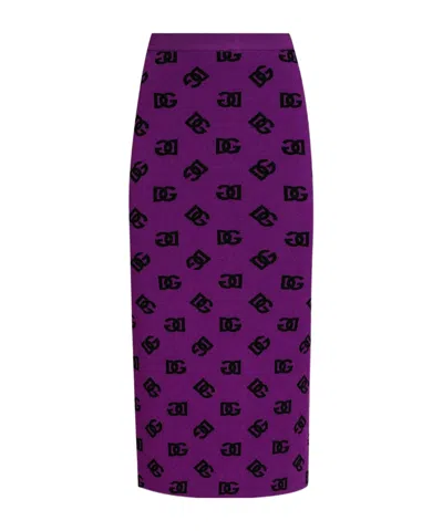 DOLCE & GABBANA LOGO-MOTIF MIDI SKIRT