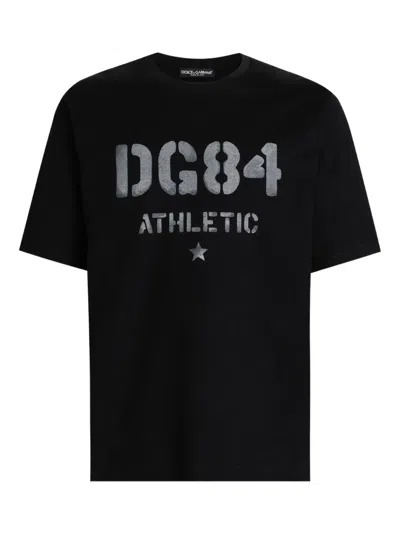 Dolce & Gabbana Logo-motif T-shirt In Black