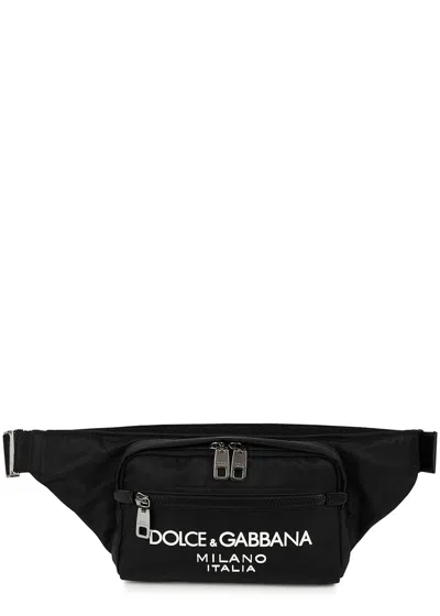 Dolce & Gabbana Logo Nylon Belt Bag In Blue