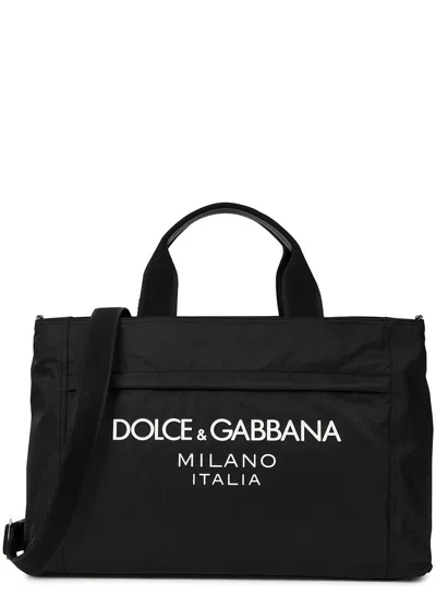 Dolce & Gabbana Logo Nylon Holdall In Black