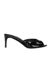 Dolce & Gabbana Patent Leather Open Toe Mules Heel 7 Cm In Black