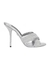 Dolce & Gabbana Keira Crystal-embellished Leather Mules In Gray