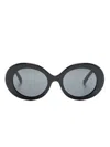 Dolce & Gabbana Logo Oval-frame Sunglasses In Black
