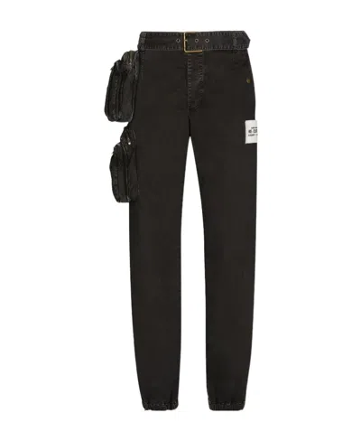 Dolce & Gabbana Logo Overalls Jeans In Black