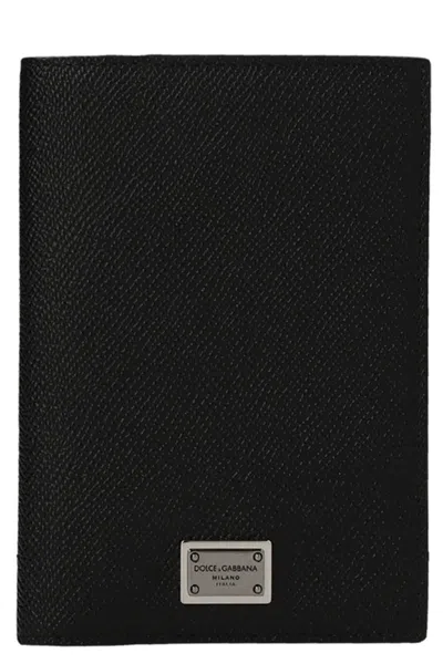 Dolce & Gabbana Logo Passport Holder In Black