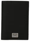 Dolce & Gabbana Textured Leather Passport Holder In Brown