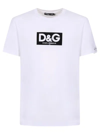 Dolce & Gabbana Logo Patch Black T-shirt In White