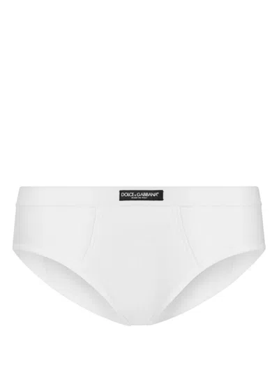 Dolce & Gabbana Logo-patch Briefs In White