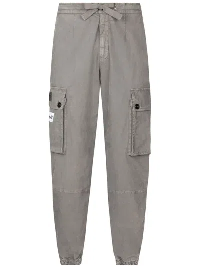 Dolce & Gabbana Garment Dyed Cargo Pants In Grey