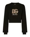 Dolce & Gabbana Logo Detail Cropped Jersey Top In Black