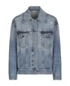 Dolce & Gabbana Logo-patch Cotton Denim Jacket In Gray
