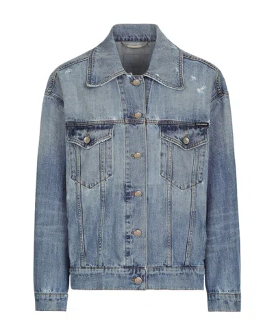 DOLCE & GABBANA DOLCE  GABBANA BRANDED PLATE DENIM JACKET