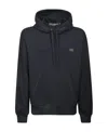 Dolce & Gabbana Black Hoodie With Plated Logo On The Chest In Black