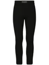 Dolce & Gabbana Logo-patch Cotton Leggings In Black