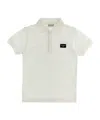 Dolce & Gabbana Logo-patch Cotton Polo Shirt In White