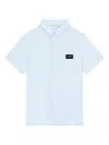 Dolce & Gabbana Logo-patch Cotton Shirt In Grey