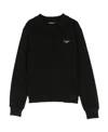 Dolce & Gabbana Logo-patch Cotton Sweatshirt In Black