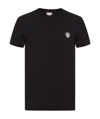 Dolce & Gabbana Tricolor Logo Stretch Cotton T-shirt In Black