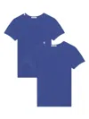 Dolce & Gabbana Logo-patch Cotton T-shirt (set Of Two) In Blue